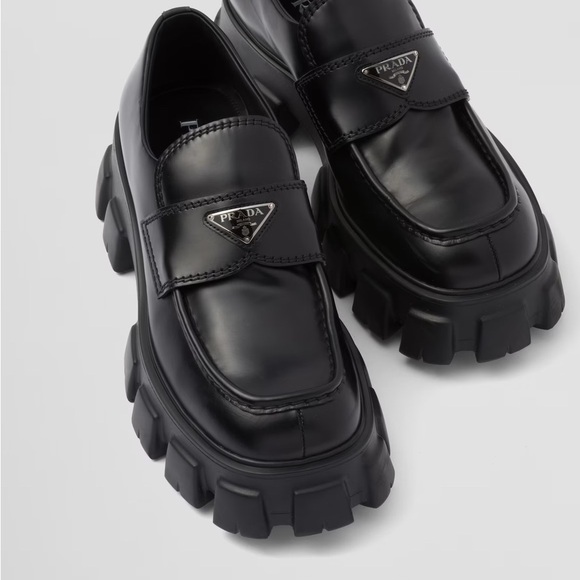 Prada Monolith Brushed Leather Loafers size 39 NWT - Picture 3 of 4